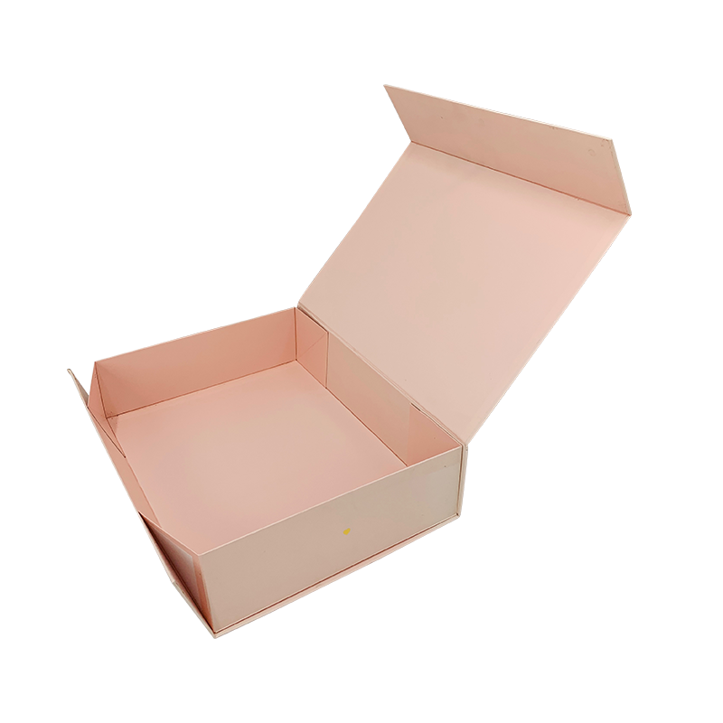 ピンクのエレガントな紙のギフトボックス折りたたみ式のスタイルのカスタムボックス